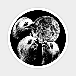 3 Sloth Moon Howling Raccoon Head Funny Wolf Magnet